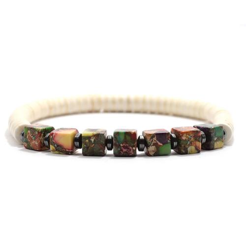 Gemstone Bracelets Natural Stone Square fashion jewelry & Unisex 6mm Length Approx 18 cm Sold By PC