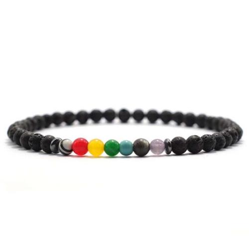Gemstone Bracelets Natural Stone Round fashion jewelry & Unisex 4mm Length Approx 19.5 cm Sold By PC