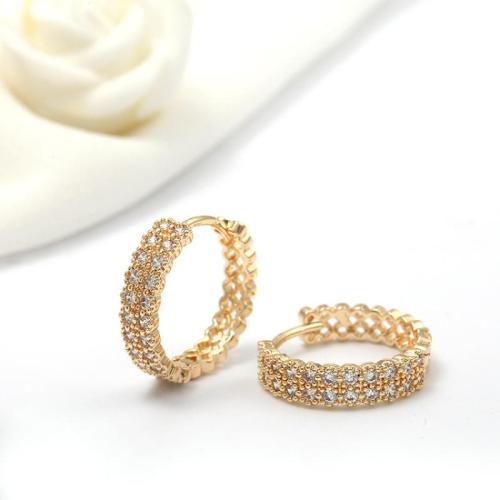 Cubic Zirconia Micro Pave Brass Earring, fashion jewelry & different styles for choice & micro pave cubic zirconia & for woman, Sold By Pair