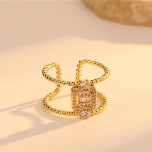 Cubique anneau en laiton Circonia Micro Pave, bijoux de mode & styles différents pour le choix & pavé de micro zircon & pour femme, Vendu par PC
