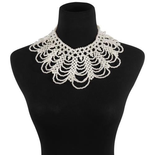 Collar Necklace Plastic Pearl handmade fashion jewelry & for woman Length Approx 43-54.5 cm Sold By PC