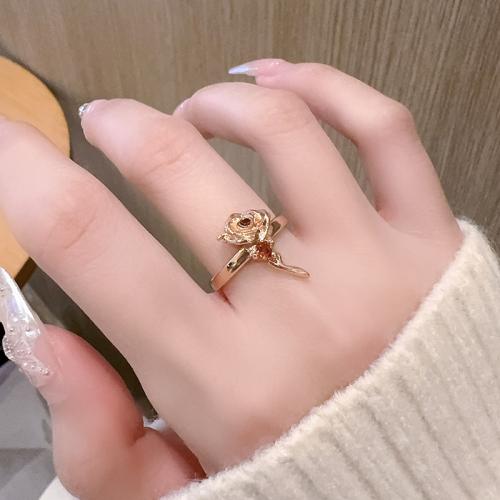 Cubic Zirconia Micro Pave Brass Ring, Rose, fashion jewelry & micro pave cubic zirconia & for woman, more colors for choice, US Ring Size:7, Sold By PC