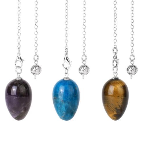 Brass Jewelry Pendants with Gemstone platinum color plated Length Approx 22.5 cm Sold By PC