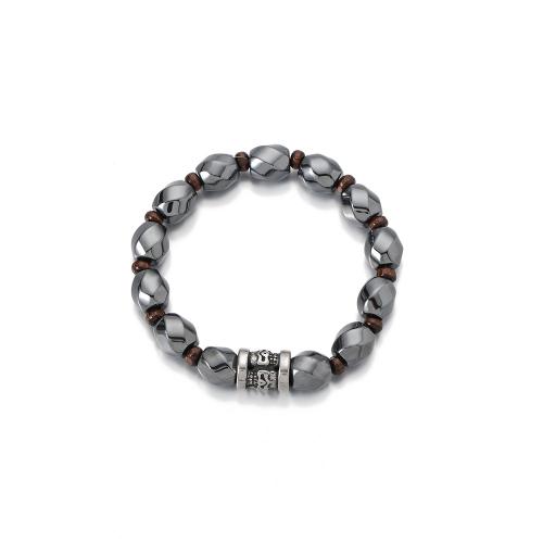Magnetic Jewelry Bracelet Non Magnetic Hematite with 304 Stainless Steel fashion jewelry & for man Sold Per Approx 18 cm Strand