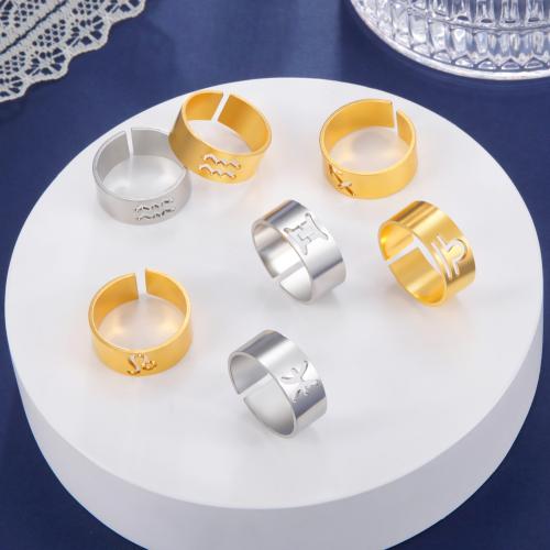 Titanium Čelik Finger Ring, konstelacija nakit & bez spolne razlike & različitih stilova za izbor, više boja za izbor, width 8mm, thickness 1mm, Prodano By PC