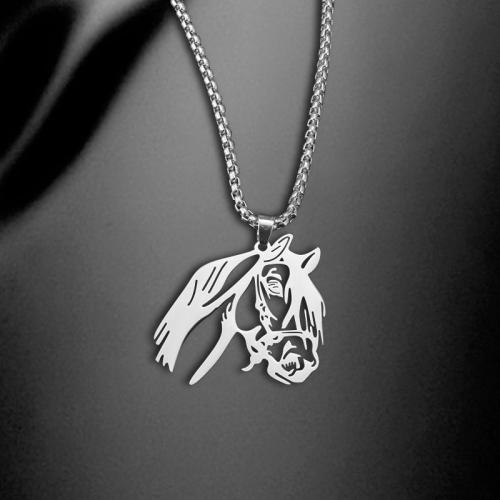 Stainless Steel Jewelry Necklace, 304 Stainless Steel, fashion jewelry & Unisex, more colors for choice, 30x38mm, Length:Approx 60 cm, Sold By PC