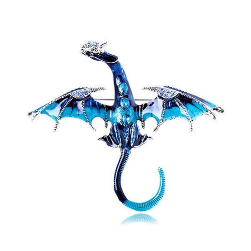 Zinc Alloy Brooches Dragon plated Unisex & enamel nickel lead & cadmium free Sold By PC