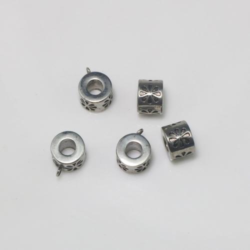 Stainless Steel Bail Beads, 304 Stainless Steel, Column, DIY, original color, 10x10x8mm, Hole:Approx 4.7mm, Sold By PC