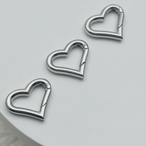 Stainless Steel Jewelry Clasp, 304 Stainless Steel, Heart, plated, DIY, 20x17mm, 200PCs/Bag, Sold By Bag