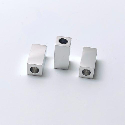 Stainless Steel Beads, 304 Stainless Steel, Rectangle, polished, DIY, 12mm, 50PCs/Bag, Sold By Bag