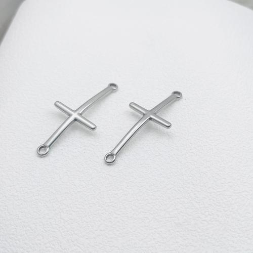 Stainless Steel Connector, 304 Stainless Steel, Cross, plated, DIY & 1/1 loop, 49x22mm, 100PCs/Bag, Sold By Bag