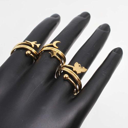 Stainless Steel Finger Ring 304 Stainless Steel plated fashion jewelry golden Box ring ring number mixed 16-20 Sold By Box