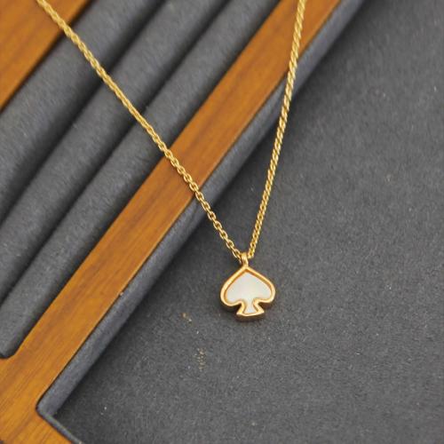 Brass Necklace, with Shell, with 7CM extender chain, plated, for woman, golden, Length:Approx 41 cm, Sold By PC