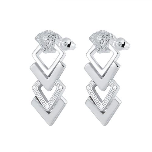 Cubic Zirconia Micro Pave Brass Earring, plated, fashion jewelry & micro pave cubic zirconia & for woman, more colors for choice, 33x13mm, Sold By Pair