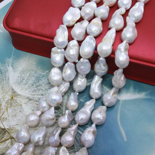 Perles nacres baroques de culture d'eau douce , perle d'eau douce cultivée, bijoux de mode & DIY, blanc, Length about 15-16mm, Vendu par Environ 38 cm brin