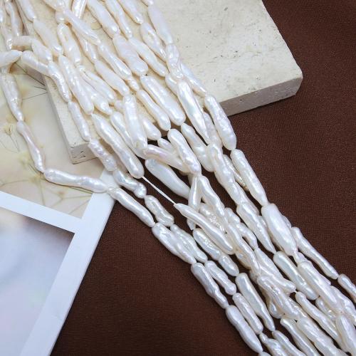 Cultured Biwa Freshwater Pearl Beads, fashion jewelry & DIY, white, Length about 5-6mm, Sold Per Approx 38 cm Strand