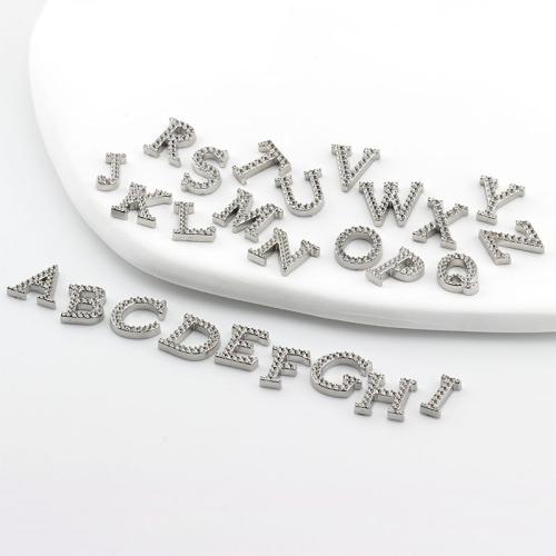 Stainless Steel Letter Pendants, 316L Stainless Steel, Alphabet Letter, DIY, 10x10mm, Sold By Set