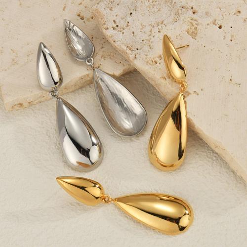 Stainless Steel Drop Earring 304 Stainless Steel Teardrop fashion jewelry & for woman 57mm Sold By Pair
