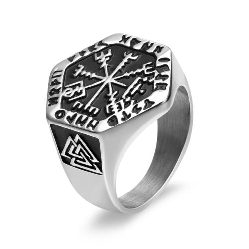 Vinger Ring in edelstaal, 304 roestvrij staal, gepolijst, mode sieraden & verschillende grootte voor keus & voor de mens, zilver, Verkocht door PC