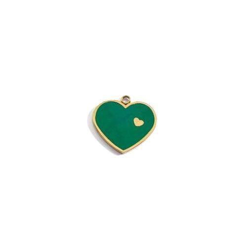 Stainless Steel Heart Pendants, 304 Stainless Steel, Vacuum Ion Plating, DIY & enamel, more colors for choice, 12x11.50mm, Sold By PC