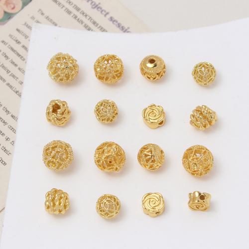 مجوهرات النحاس الخرز, لون الذهب مطلي, ديي & أنماط مختلفة للاختيار, المزيد من الألوان للاختيار, النيكل والرصاص والكادميوم الحرة, تباع بواسطة PC