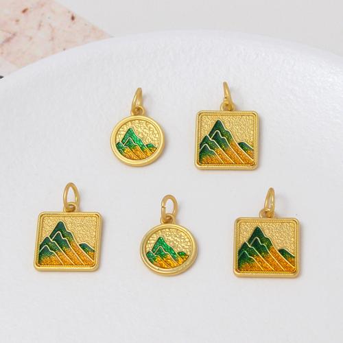 Brass Jewelry Pendants, gold color plated, DIY & different styles for choice & enamel, more colors for choice, nickel, lead & cadmium free, Sold By PC