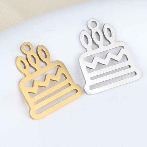 Stainless Steel Pendants 201 Stainless Steel Cake plated DIY Sold By Bag