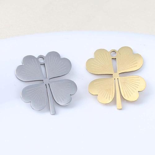 Stainless Steel Pendants, 201 Stainless Steel, Grass, plated, DIY, more colors for choice, 16.70x15.20x0.97mm, 10PCs/Bag, Sold By Bag