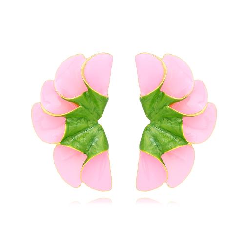 Tibetan Style Stud Earring, plated, fashion jewelry & enamel, more colors for choice, nickel, lead & cadmium free, 35x56mm, Sold By Pair