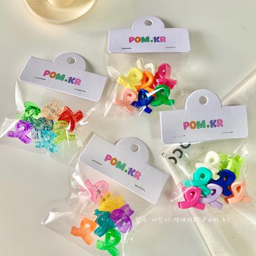 Hair Claw Clips, Acrylic, stoving varnish, Girl & different materials for choice, mixed colors, 2.20x1.70mm, 7PCs/Bag, Sold By Bag