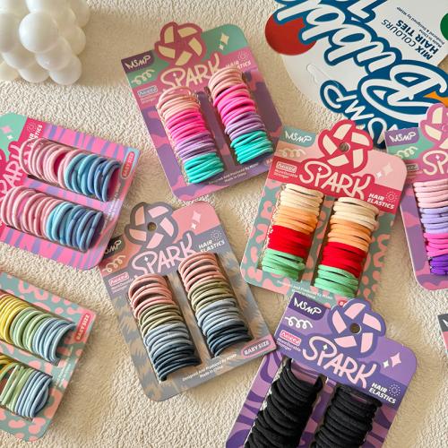 Elastic Hair Band, Rubber Band, handmade, Girl & different styles for choice, more colors for choice, Diameter: about 2cm., 56PCs/Set, Sold By Set