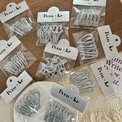 Hair Snap Clips, Tibetan Style, stoving varnish, Girl & different styles for choice & hollow, silver color, 6PCs/Bag, Sold By Bag