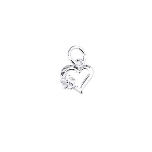 925 Sterling Silver Pendant, Heart, DIY, silver color, 10x9.60mm, Sold By PC