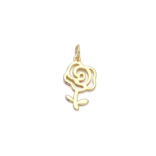925 Sterling Silver Pendant Rose DIY Sold By PC