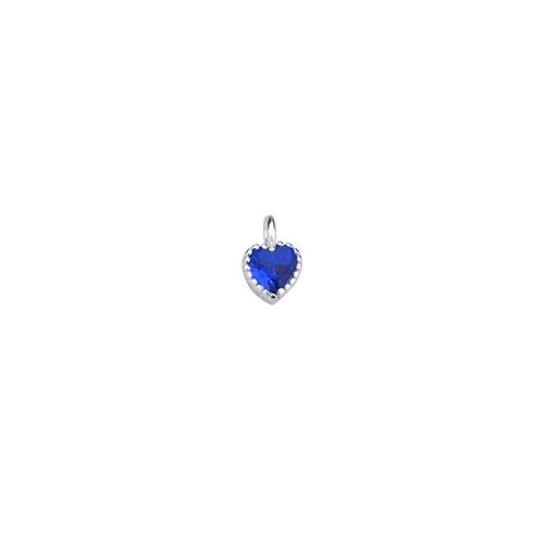 Cubic Zirconia Micro Pave 925 Sterling Silver Pendant Heart DIY & micro pave cubic zirconia Sold By PC