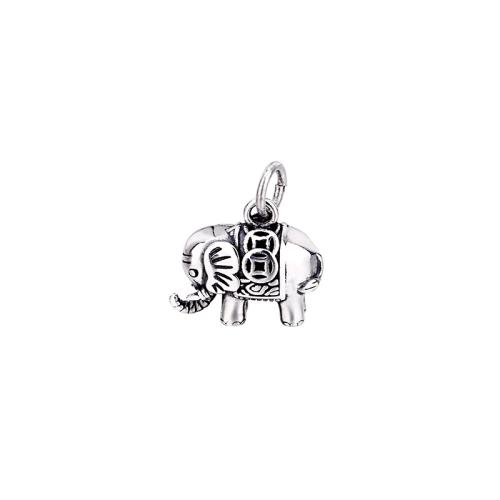 925 Sterling Silver Pendant, Elephant, DIY, original color, 16.50x14mm, Sold By PC