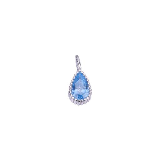 Cubic Zirconia Micro Pave 925 Sterling Silver Pendant, DIY & micro pave cubic zirconia, more colors for choice, Sold By PC