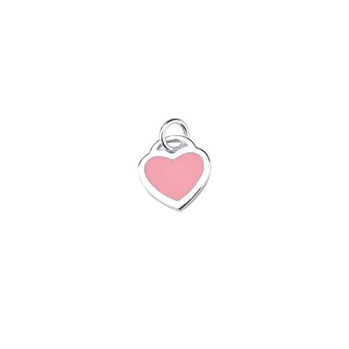 925 Sterling Silver Pendant, Heart, DIY & epoxy gel, more colors for choice, 9.60x10mm, Sold By PC