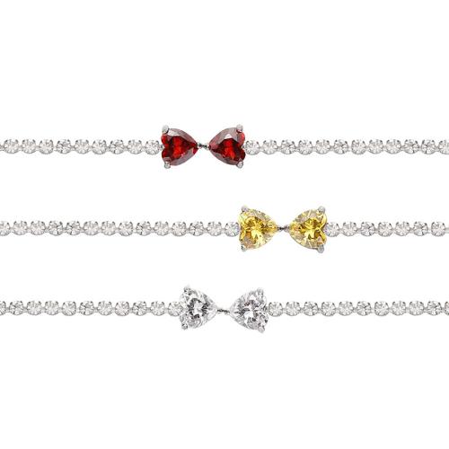 Bracelet d'acier titane, avec 4cm chaînes de rallonge, Placage, pavé de micro zircon & pour femme, plus de couleurs à choisir, Longueur:16 cm, Vendu par PC