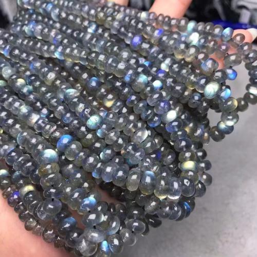 Moonstone Beads, Månesten, poleret, du kan DIY, grå, beads length  5-7.5mm, Solgt Per Ca. 38-40 cm Strand