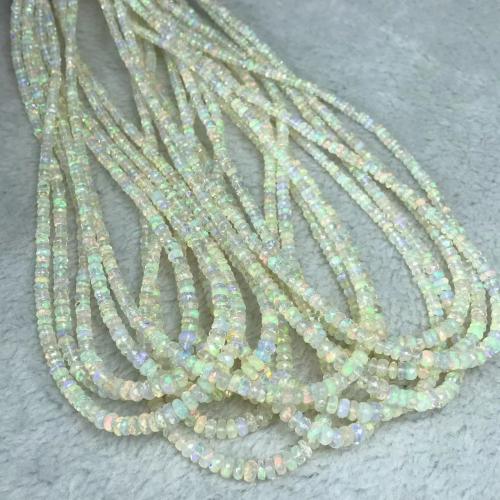 Koraliki z kameniem szlachetnym, Opal, obyty, DIY, beads length 3-4mm, sprzedawane na około 43 cm Strand