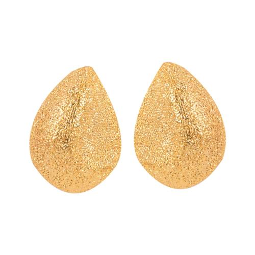 Stainless Steel Stud Earrings, 304 Stainless Steel, 18K gold plated, fashion jewelry & for woman & frosted, golden, 24x18mm, Sold By Pair