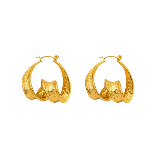 Stainless Steel Lever Back Earring, 304 Stainless Steel, 18K gold plated, fashion jewelry & for woman, golden, 32x31mm, Sold By Pair
