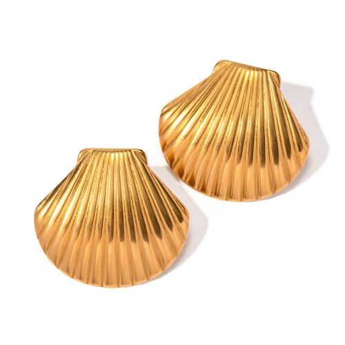 Stainless Steel Stud Earrings, 304 Stainless Steel, 18K gold plated, fashion jewelry & different styles for choice & for woman & with rhinestone, golden, Sold By Pair