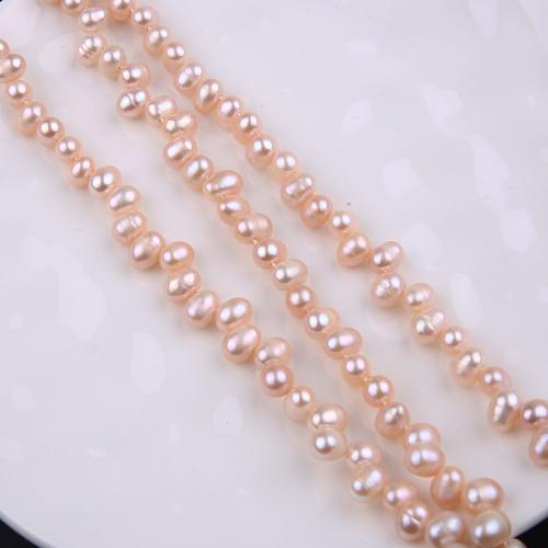 Cultured Potato Freshwater Pearl Beads fashion jewelry & DIY pink Length about 6-7mm Sold Per Approx 38 cm Strand