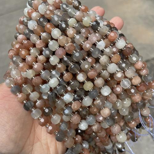 Natural Moonstone Beads Rondelle fashion jewelry & DIY & faceted mixed colors Approx Sold By Strand
