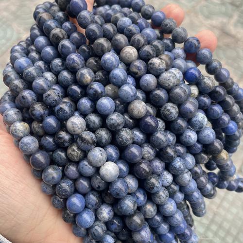 Gemstone Jewelry Beads, Natural Stone, Round, fashion jewelry & DIY & different size for choice, blue, Sold Per Approx 38 cm Strand