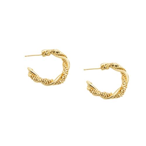 Brass Stud Earring, fashion jewelry & for woman, 29x6.50x29.50mm, Sold By Pair