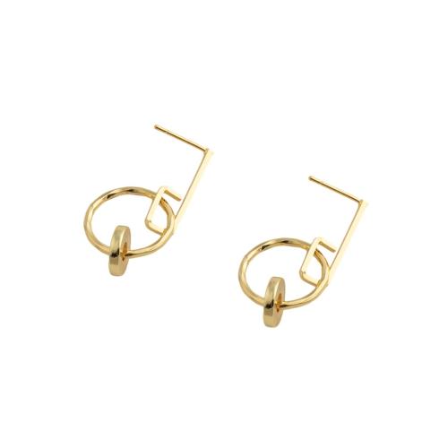 Brass Stud Earring, fashion jewelry & for woman, 41.50x17.50x13mm, Sold By Pair