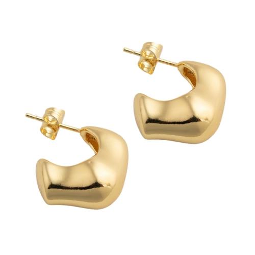 Brass Stud Earring, fashion jewelry & for woman, 21.50x9.50x22mm, Sold By Pair